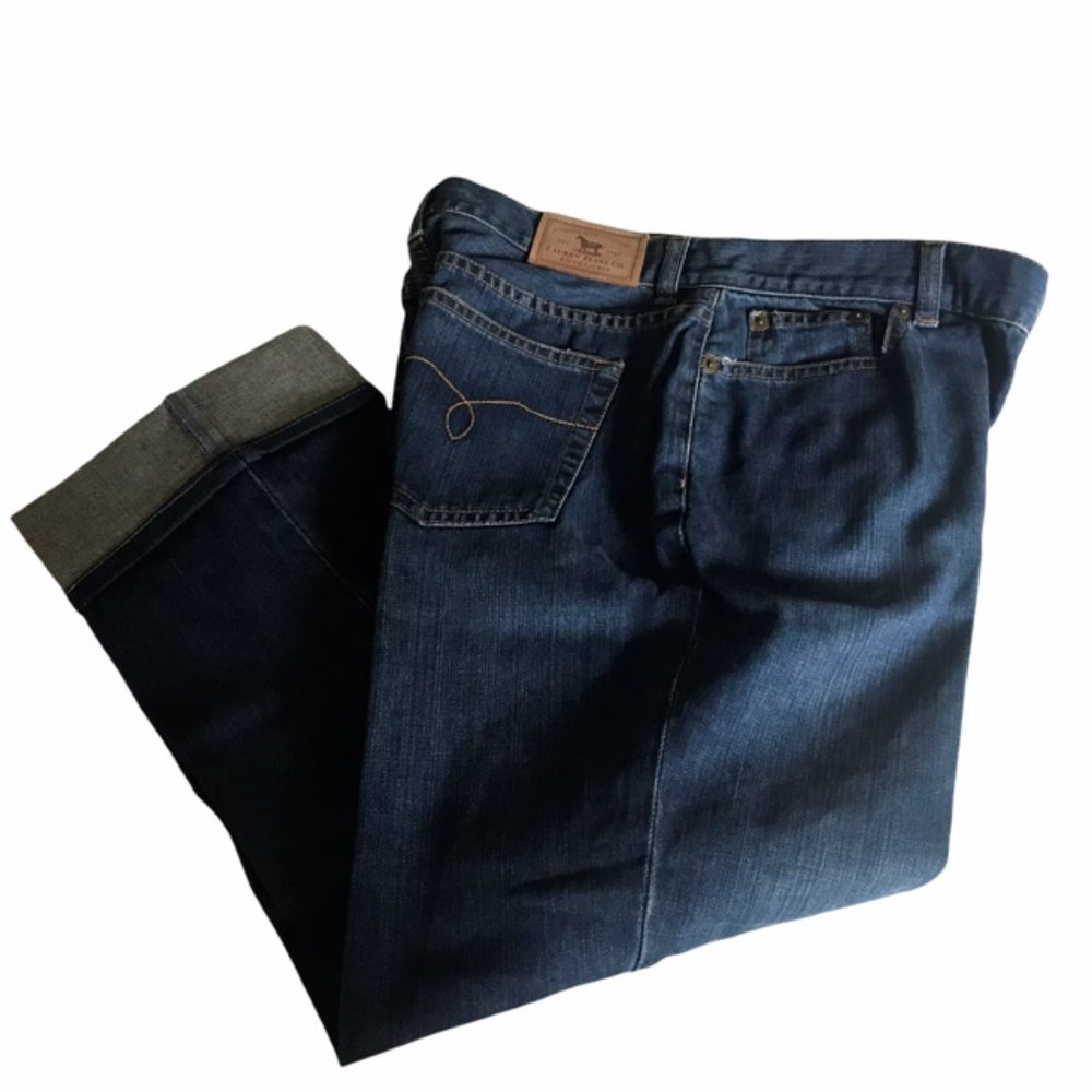 Lauren premium wide leg cuffed jeans sz 8